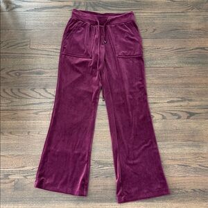 Cable & Gauge Burgundy Velvet Joggers